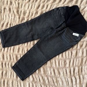 NWT Old Navy Maternity Full-Panel Black-Wash Boyfriend Jeans
